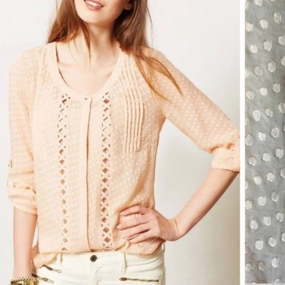 Anthropologie | Clip-Dot Blouse